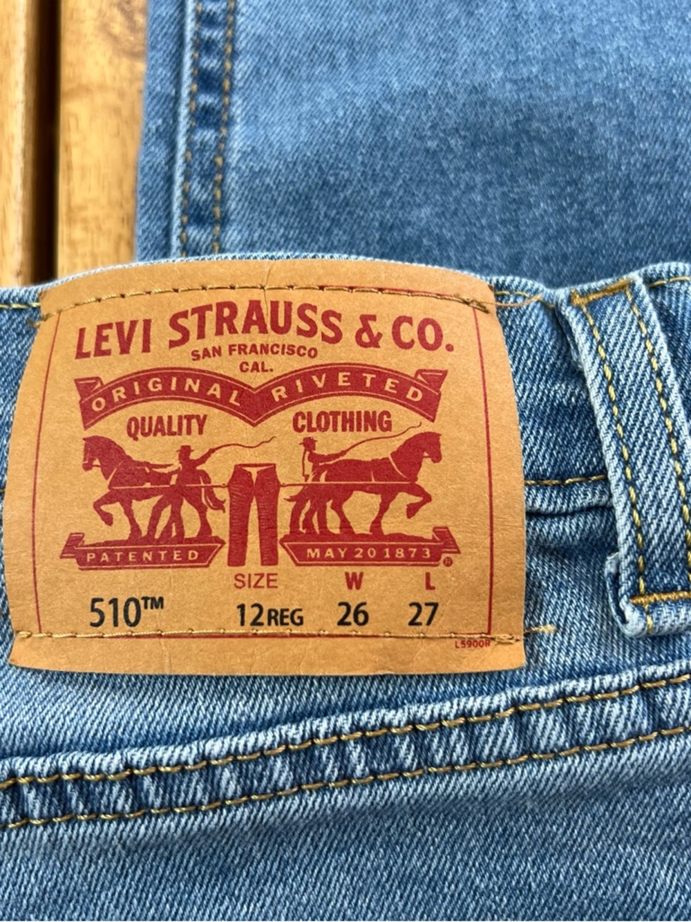 Levi’s 510 Skinny Jeans Youth 12 Distressed Light Wash Stretch Denim - Picture 7 of 9